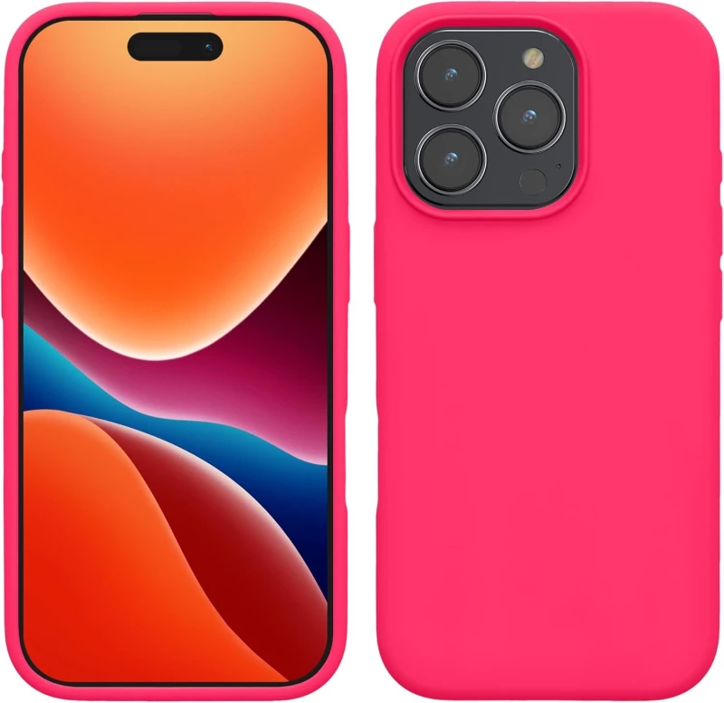 Θήκη iPhone 16 Pro Max KWmobile Soft Flexible Rubber Cover Σιλικόνης - Neon Pink (KWM000022TX002C)