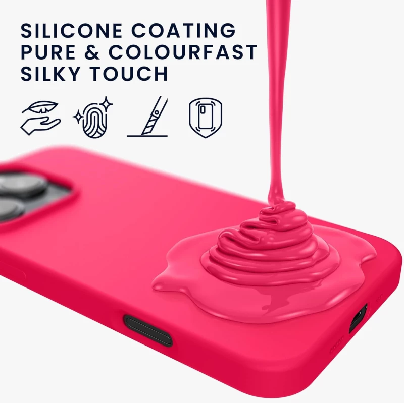 Θήκη iPhone 16 Pro Max KWmobile Soft Flexible Rubber Cover Σιλικόνης - Neon Pink (KWM000022TX002C)