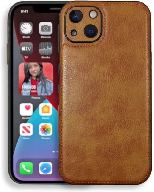 Θήκη iPhone 13 Bodycell Prestige Backcover με Πλαίσιο Κάμερας - Brown (5206015068133)