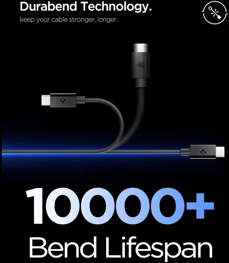 Καλώδιο Type-C Spigen Essential EB6020CC Φόρτισης & Μεταφοράς Δεδομένων σε Type-C 200cm 60W - Black (ACA08720)