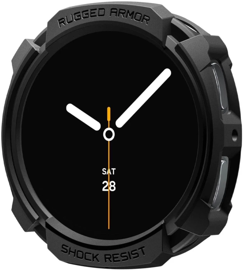 Θήκη Samsung Galaxy Watch 8 44mm Spigen Rugged Armor Ανθεκτική Σιλικόνης - Matte Black (ACS10006)