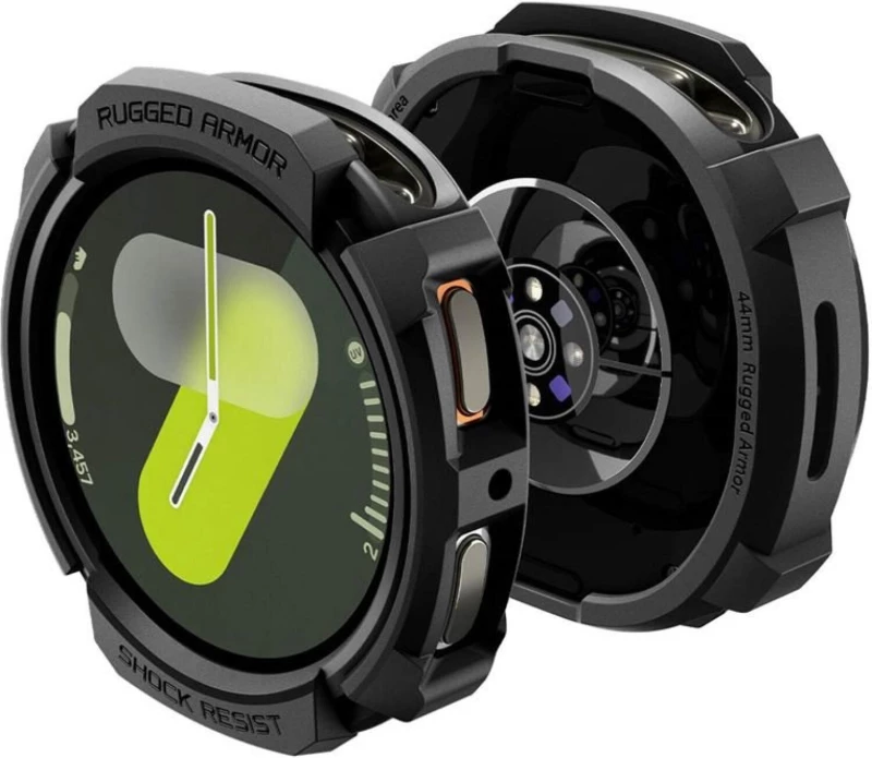 Θήκη Samsung Galaxy Watch 8 44mm Spigen Rugged Armor Ανθεκτική Σιλικόνης - Matte Black (ACS10006)