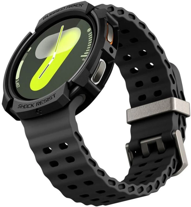 Θήκη Samsung Galaxy Watch 8 44mm Spigen Rugged Armor Ανθεκτική Σιλικόνης - Matte Black (ACS10006)
