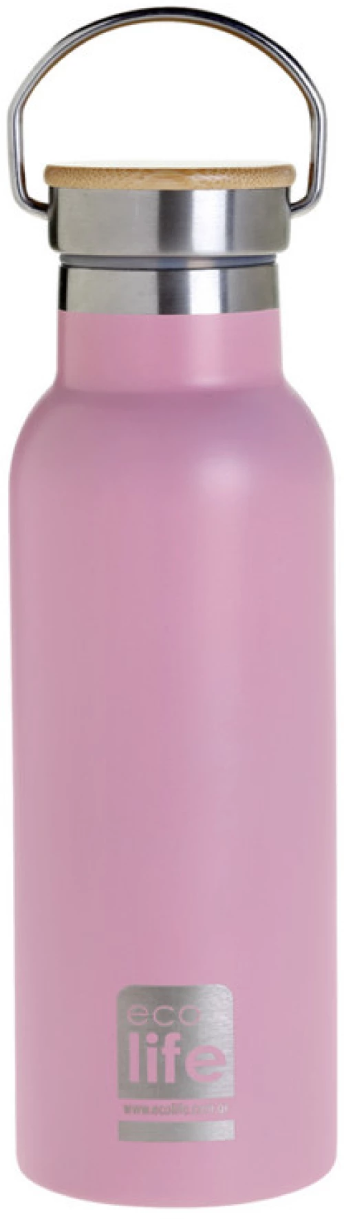 Ecolife Thermos Bamboo Lid  Pink 500ml 33-BO-3043