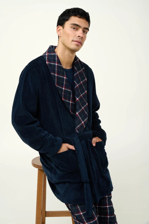 Ανδρική Σταυρωτή Fleece Ρόμπα - 23691