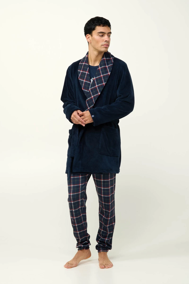 Ανδρική Σταυρωτή Fleece Ρόμπα - 23691