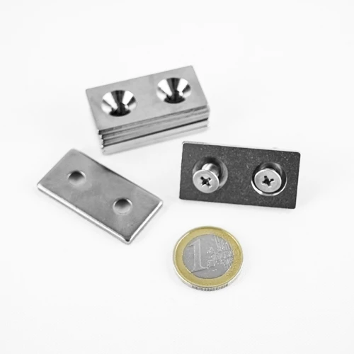 Μεταλλικό Αντικρίσμα 40x20x3mm Οπή Φρέζα