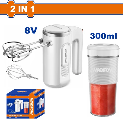 Σέτ μίξερ μαζί με μπλέντερ μπαταρίας 8V 2 σε 1 One Promotion Wadfow WFM022T