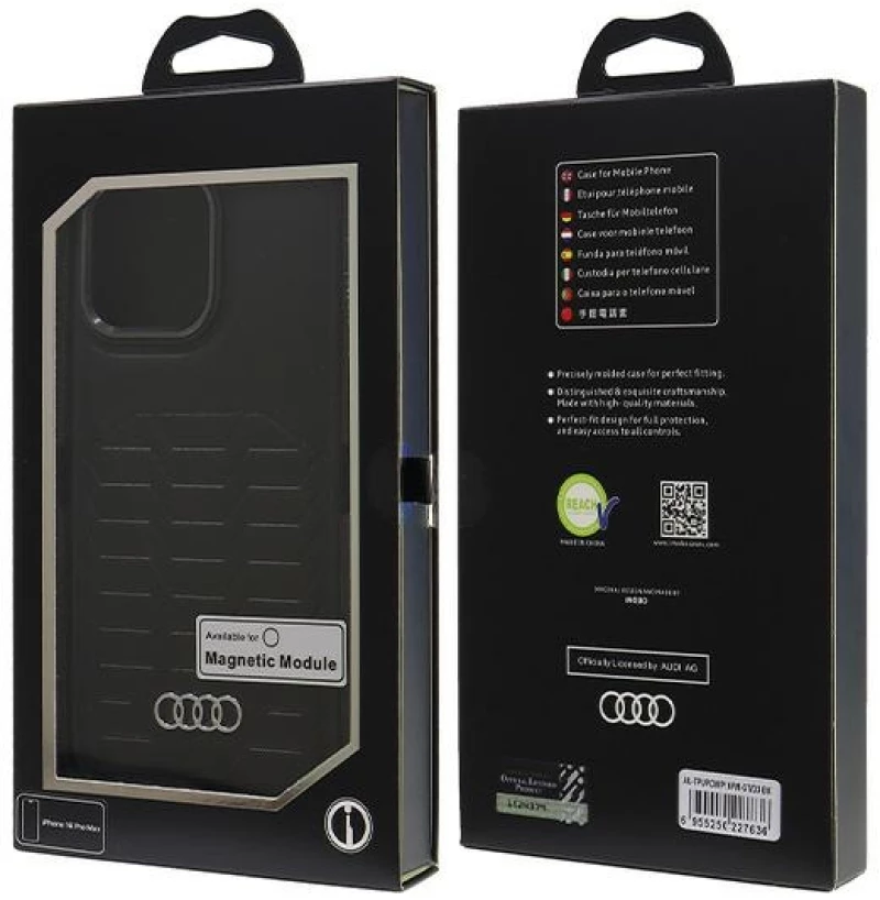Audi Synthetic Leather MagSafe iPhone 16 Pro Max 6.9" black/black hardcase AU-TPUPCMIP16PM-GT/D3-BK
