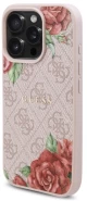 Guess GUHMP16LP4ROPEMCP iPhone 16 Pro 6.3" pink/pink hardcase 4G Flowers Print MagSafe