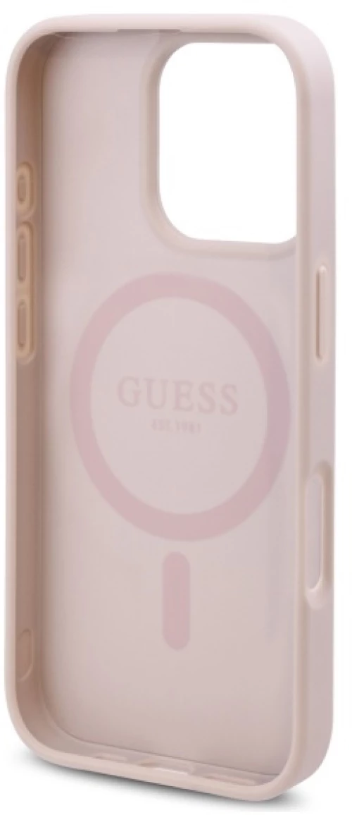 Guess GUHMP16LP4ROPEMCP iPhone 16 Pro 6.3" pink/pink hardcase 4G Flowers Print MagSafe