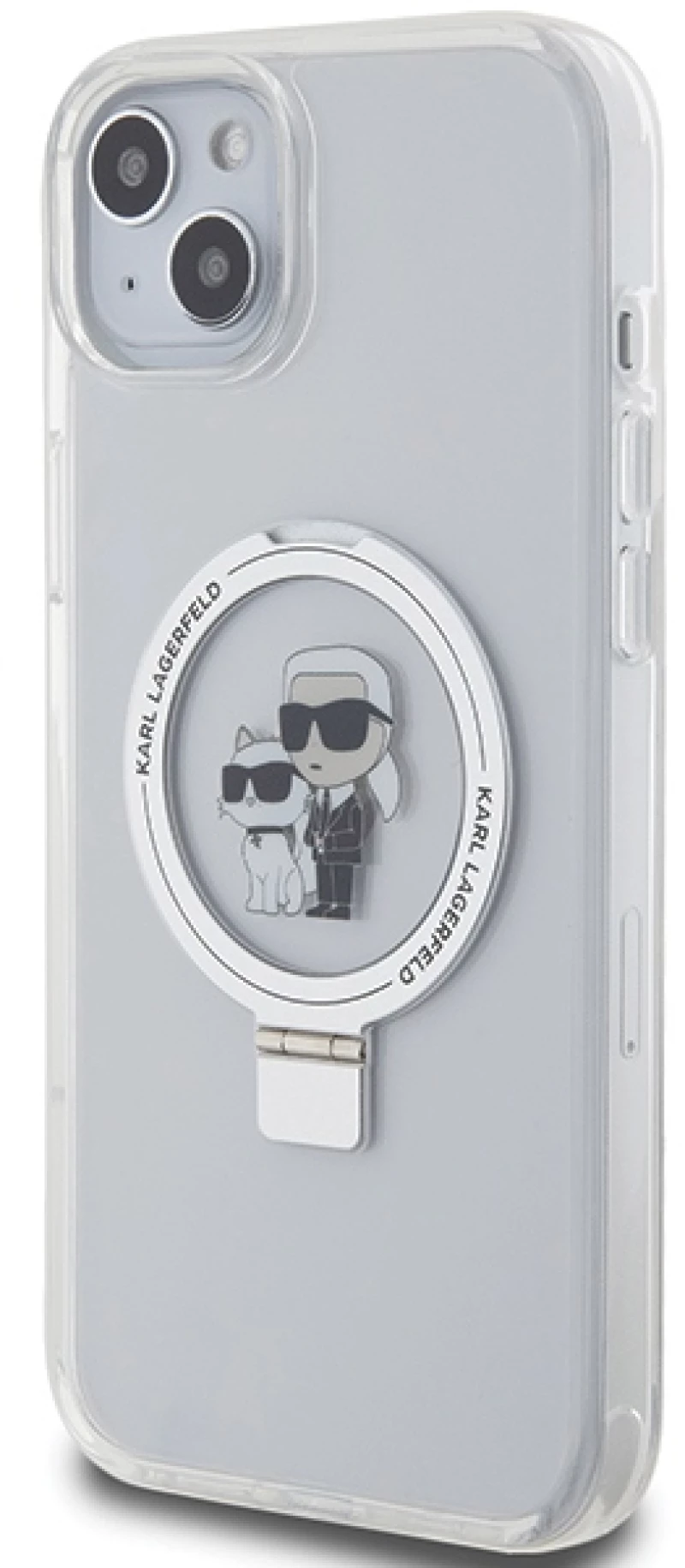 Karl Lagerfeld KLHMP15MHMRSKCH iPhone 15 Plus / 14 Plus 6.7" white/white hardcase Ring Stand Karl&Choupette MagSafe