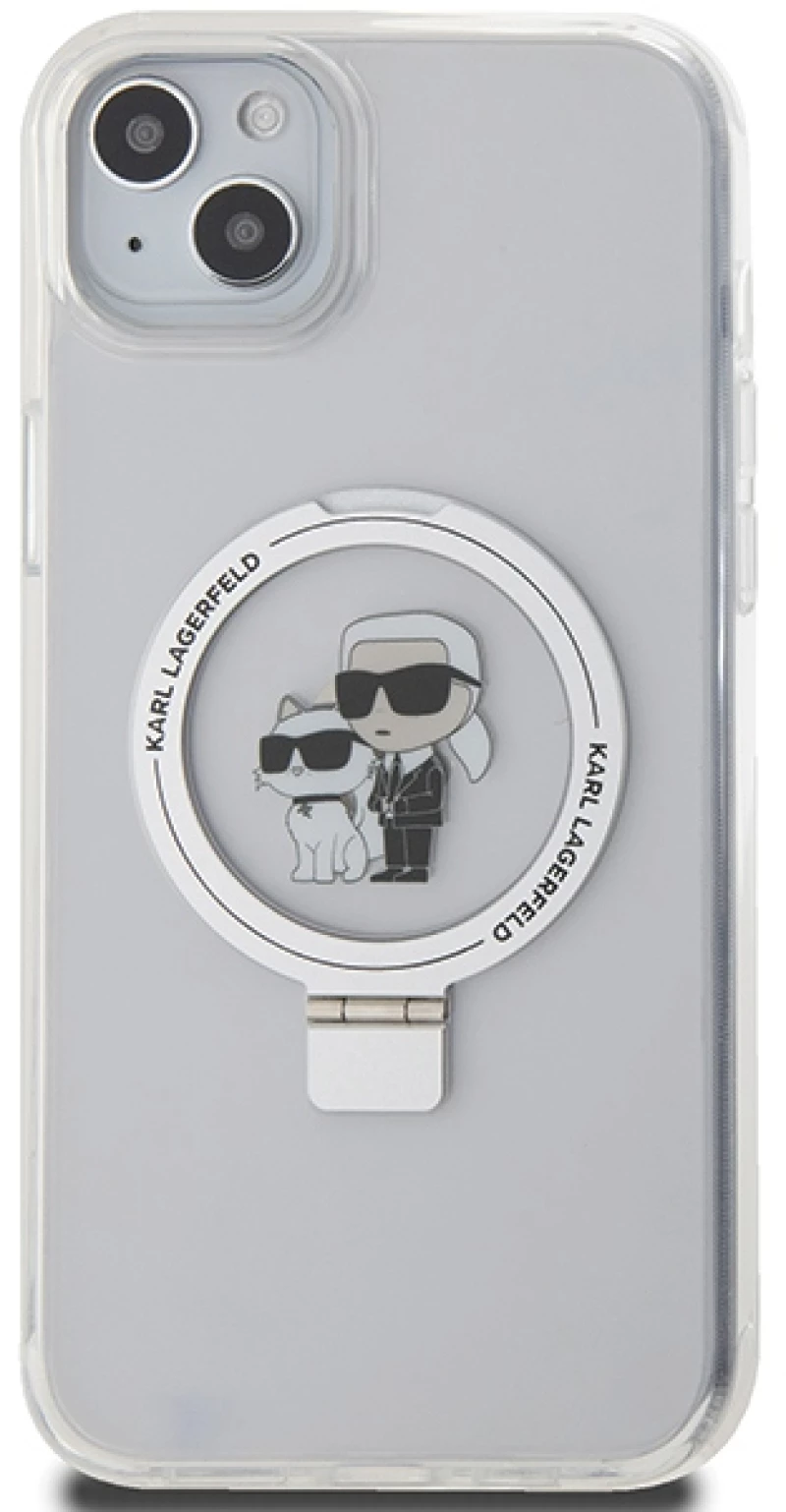 Karl Lagerfeld KLHMP15MHMRSKCH iPhone 15 Plus / 14 Plus 6.7" white/white hardcase Ring Stand Karl&Choupette MagSafe