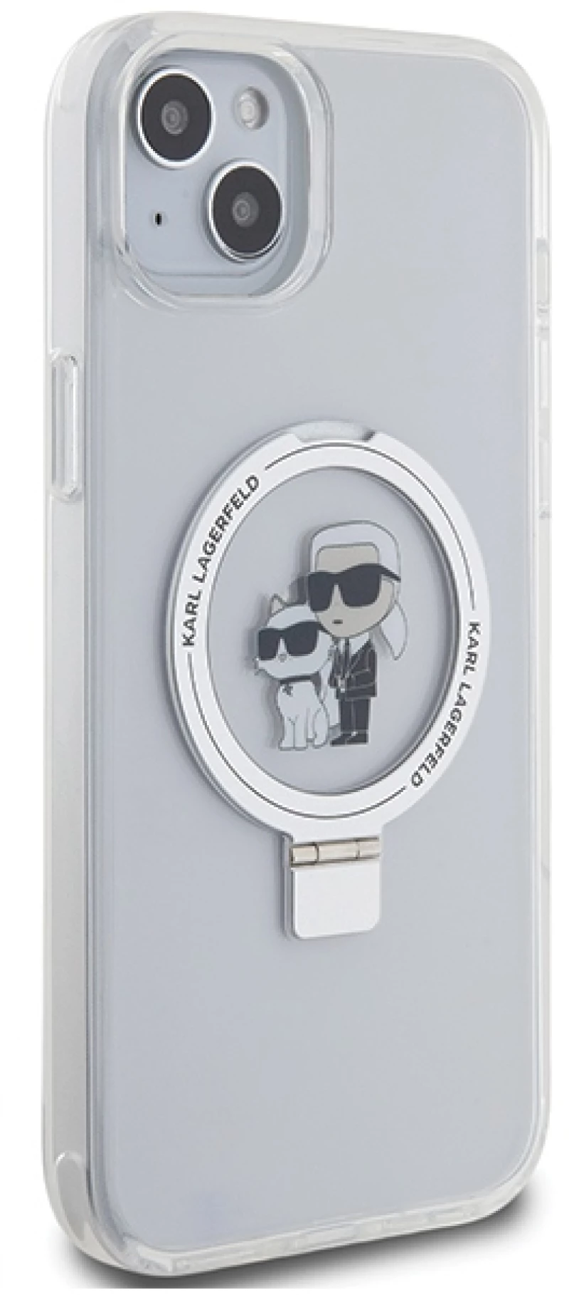 Karl Lagerfeld KLHMP15MHMRSKCH iPhone 15 Plus / 14 Plus 6.7" white/white hardcase Ring Stand Karl&Choupette MagSafe
