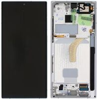 For Galaxy (GH82-27488C-FG3) OLED Touchscreen incl. frame (Compatible soft) - White, For Galaxy S22 Ultra; SM-S908