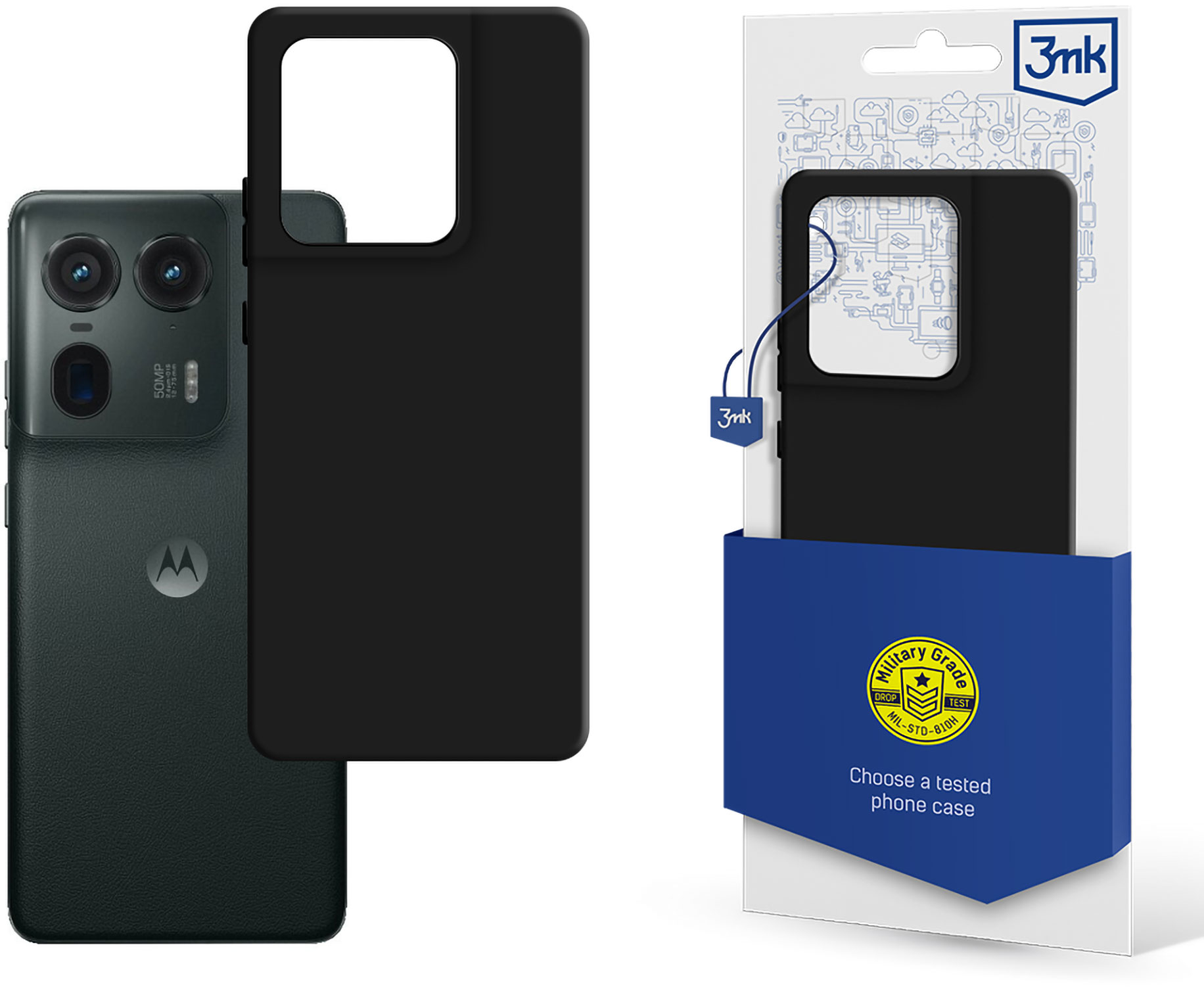 3mk Matt Case for Motorola Moto Edge 50 Ultra - Black