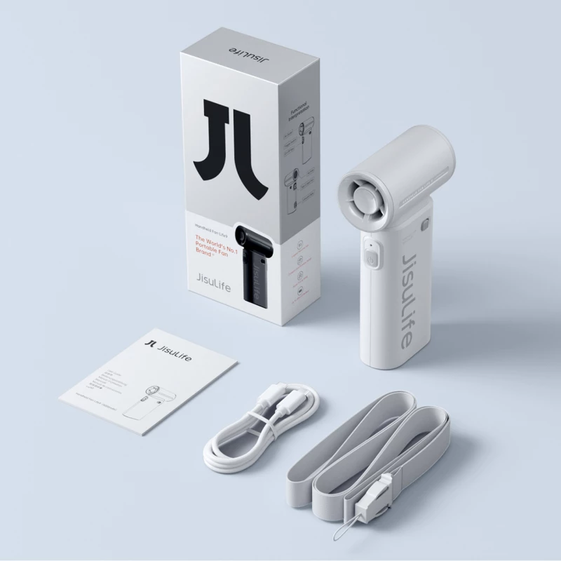 Jisulife Handheld Fan Life9 3600mAh Portable Mini Blower USB Fan - Gray