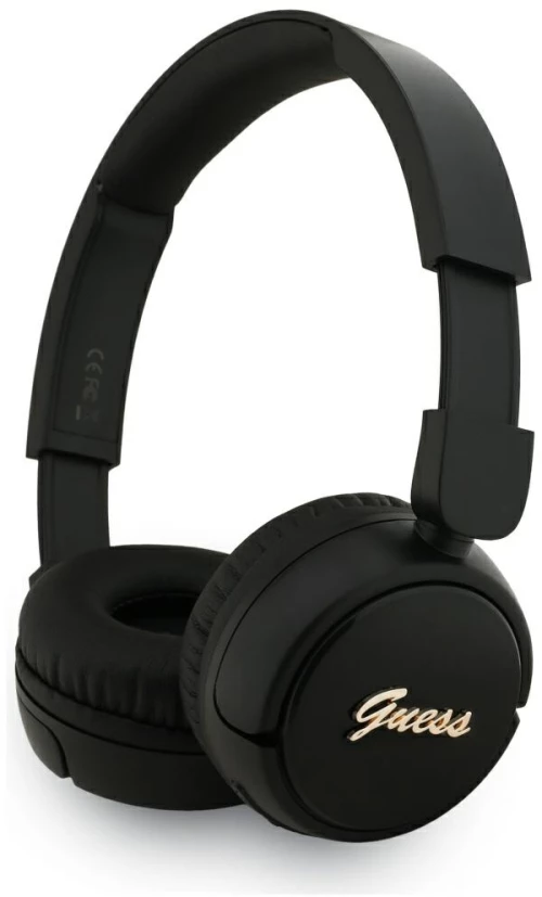 Guess Metal Logo Script Over-Ear Headphones - Black