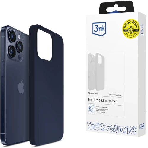 3mk Silicone Case for iPhone 16 Pro - Navy Blue