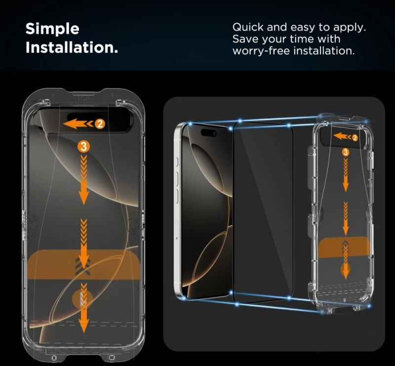 Tech-Protect Quick Set+ 2-pack tempered glass for iPhone 17 Pro Max - black