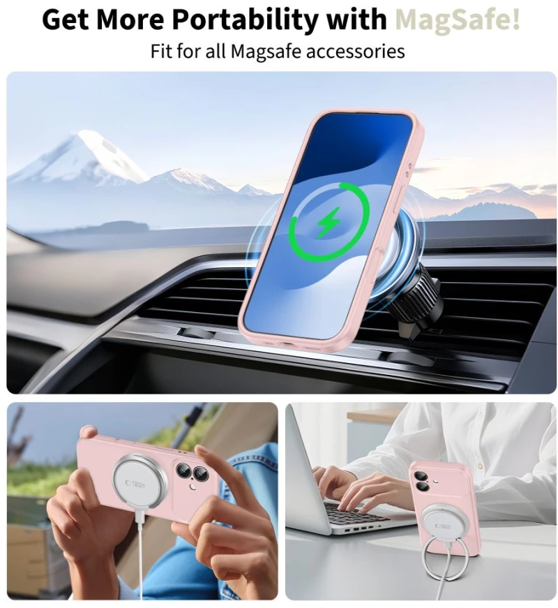 Tech-Protect Silicone MagSafe Case for iPhone 17 - Pink