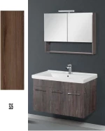 Έπιπλο Μπάνιου Cappuccino MDF Laminate Βάση, Καθρέπτης, Νιπτήρας 60cm 112