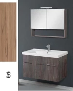 Έπιπλο Μπάνιου Cappuccino MDF Laminate Βάση, Καθρέπτης, Νιπτήρας 60cm 112