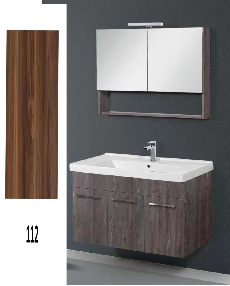 Έπιπλο Μπάνιου Cappuccino MDF Laminate Βάση, Καθρέπτης, Νιπτήρας 60cm 112