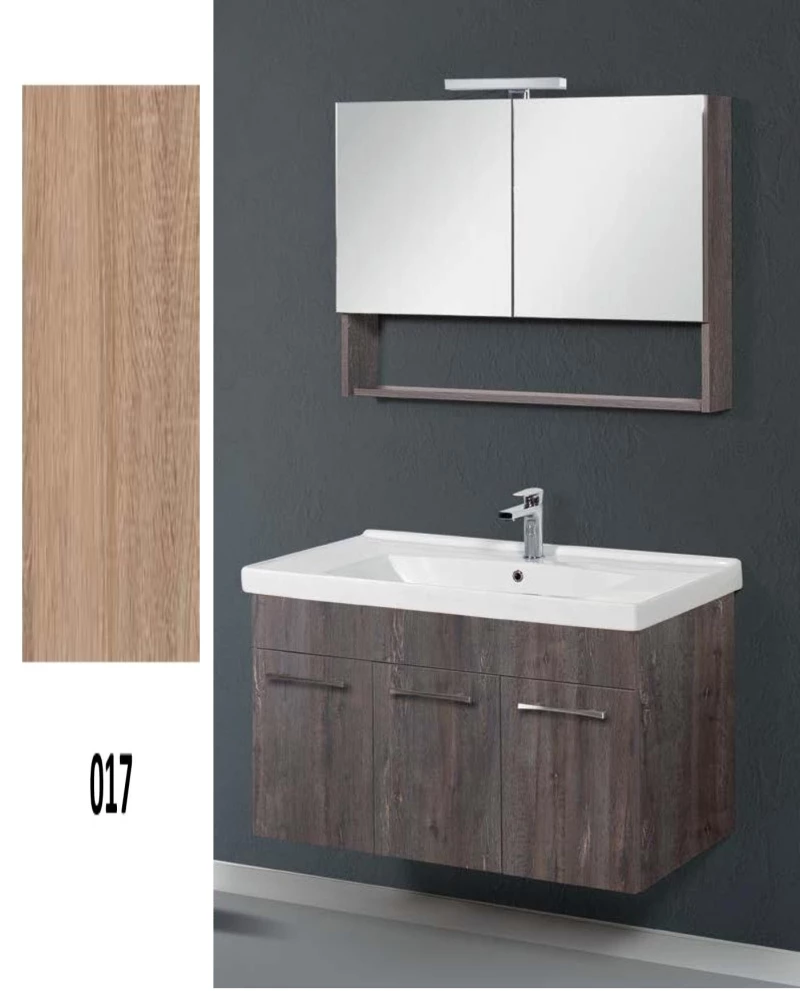 Έπιπλο Μπάνιου Cappuccino MDF Laminate Βάση, Καθρέπτης, Νιπτήρας 60cm 326