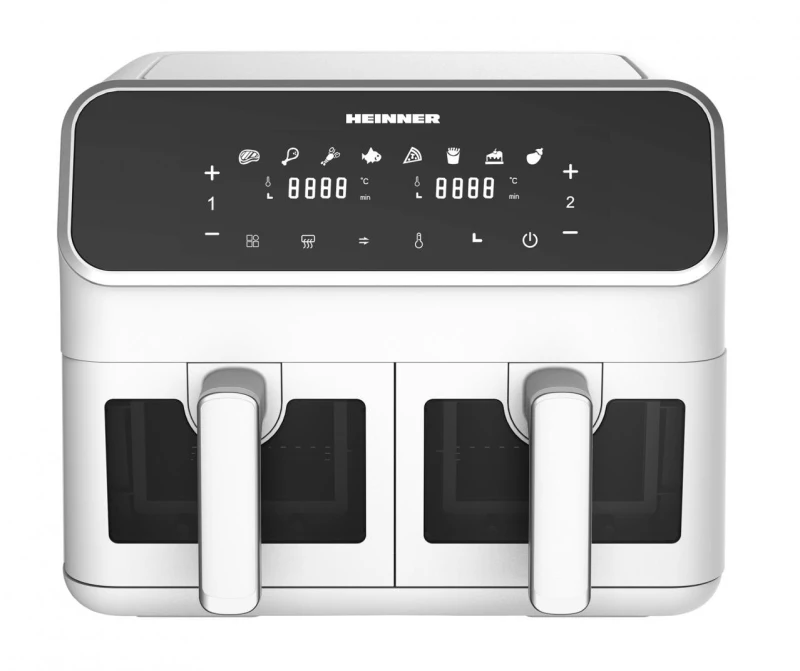 Heinner HAF-H8DB17WH Air Fryer με Διπλό Αποσπώμενο Κάδο 8lt Λευκό