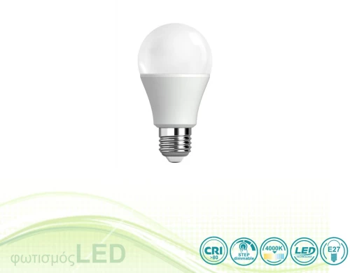 Λαμπτήρας Led E27 A60 10W Switch Dimmable- Warm Day Light (4000-4500K)