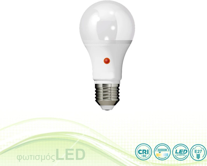 Λαμπτήρας Led E27 A60 10W Day/Night- Warm White (3000K)