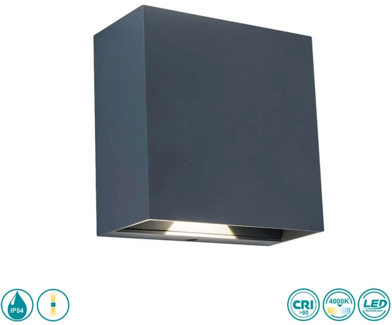 Απλίκα Εξωτερικού Χώρου Lutec Gemini Beams 5104005118 Ανθρακί (4000K)