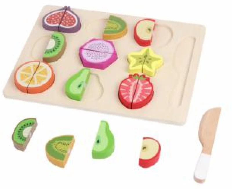 Momki MKT1536 Παιχνίδι Δίσκος Κοπής με Φρούτα από Ξύλο 18 μηνών+
