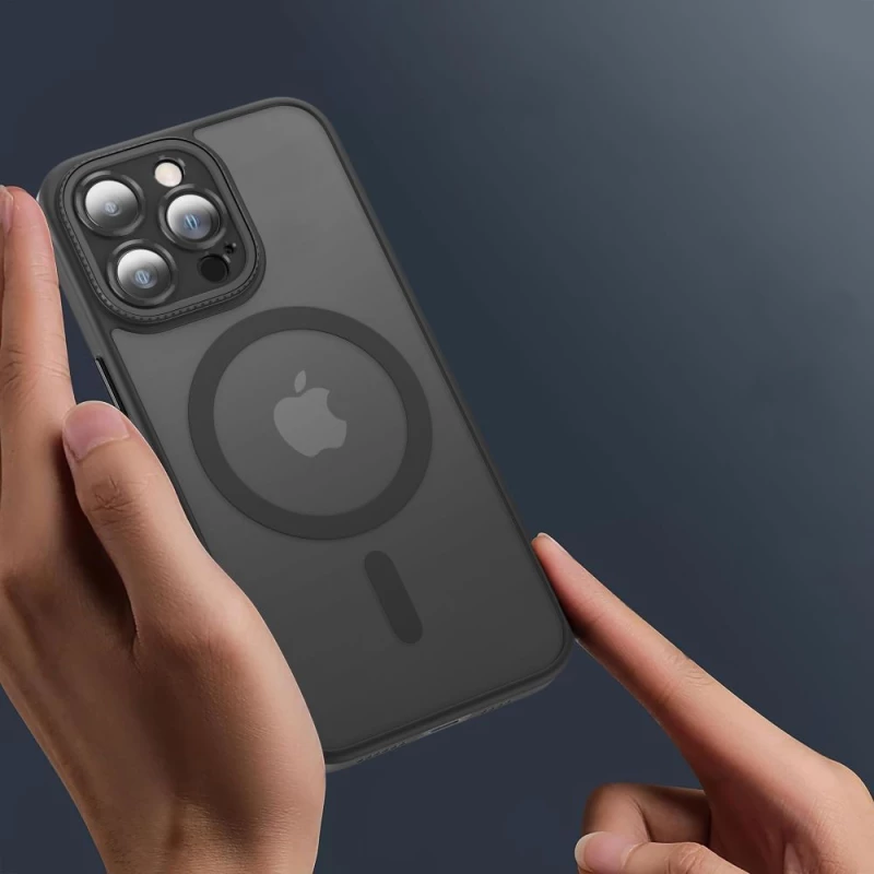 Hybrid Θήκη Σιλικόνης Με Magsafe & Metal Camera Lens Protection iPhone 16 Μαύρη