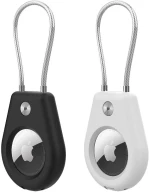 Hurtel Θήκη για Apple AirTag με Ατσάλινο Μπρελόκ Black & White (2 τμχ)