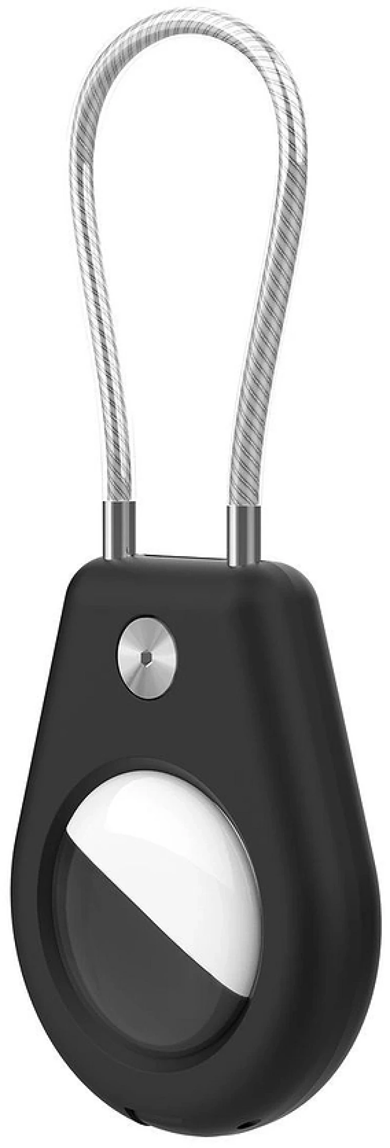 Hurtel Θήκη για Apple AirTag με Ατσάλινο Μπρελόκ Black & White (2 τμχ)