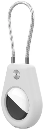 Hurtel Θήκη για Apple AirTag με Ατσάλινο Μπρελόκ Black & White (2 τμχ)