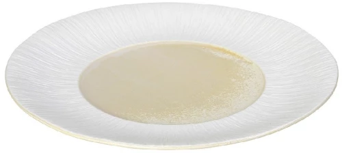 Zen Sun ρηχό πιάτο από πορσελάνη με μπεζ επιφάνεια σετ τεσσάρων τεμαχίων 28 εκ