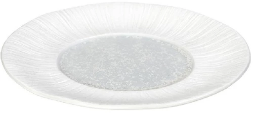 Zen Sun ρηχό πιάτο από πορσελάνη με γκρι επιφάνεια σετ τεσσάρων τεμαχίων 28 εκ