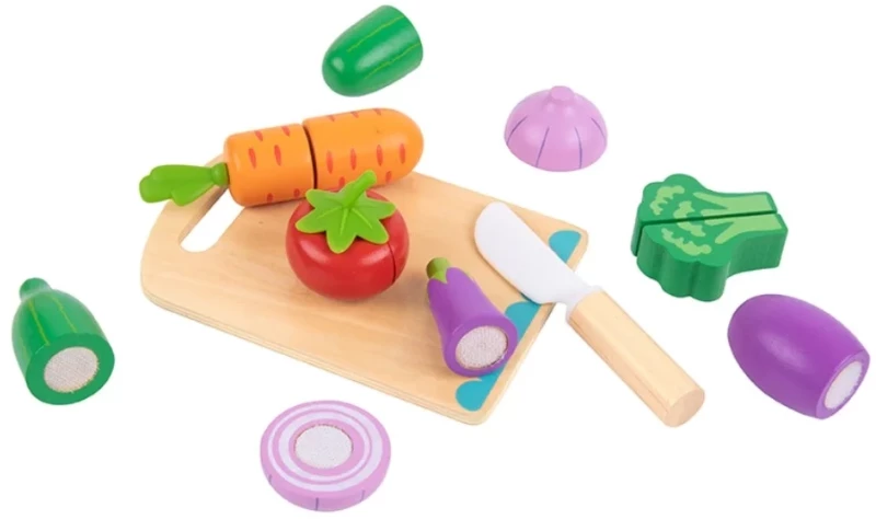 Tooky Toy Ξύλινα Λαχανικά σε Δίσκο Κοπής - 6 Λαχανικά