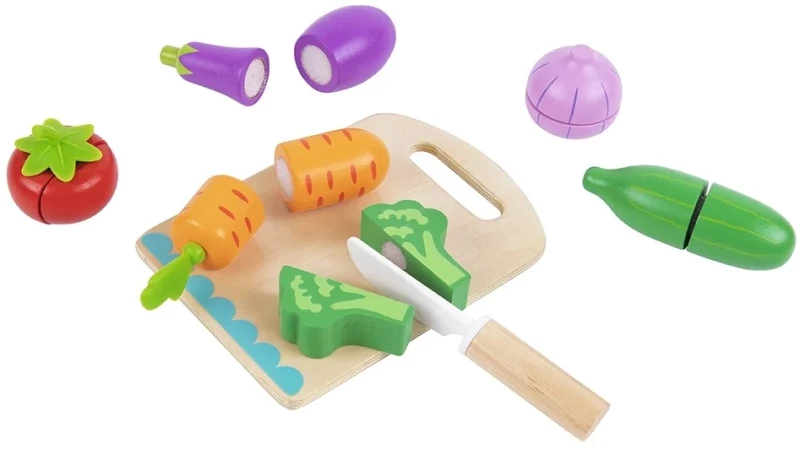 Tooky Toy Ξύλινα Λαχανικά σε Δίσκο Κοπής - 6 Λαχανικά