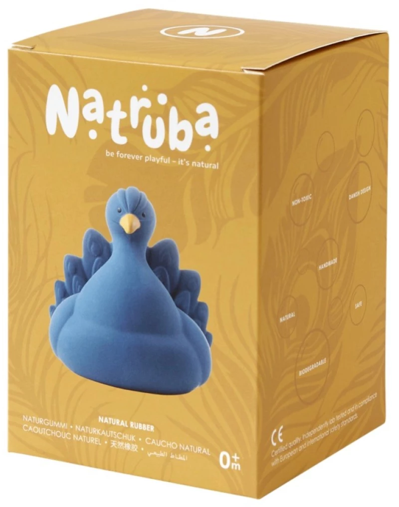 Natruba Παιχνίδι Μπάνιου Παγώνι Blue | Φυσικό Καουτσούκ, Χωρίς Τρύπες
