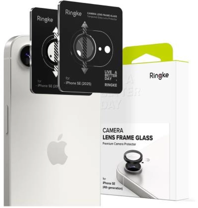 Tempered Glass Full Face Ringke για Τζαμάκι Κάμερας Apple iPhone 16e Μαύρο (2 τεμ)