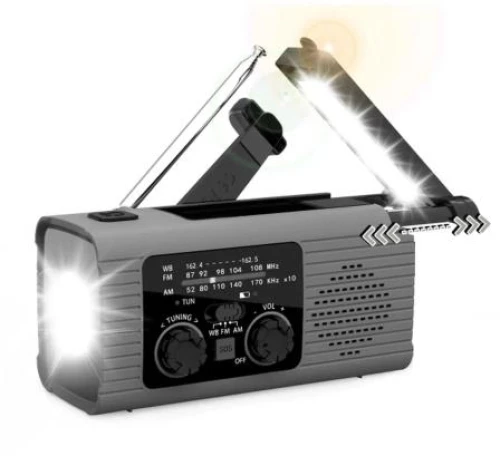 Φορητό Ηχείο Bluetooth Pristar YX318 με Φακό, Φορτιστή Ανάγκης 4000mAh & Ραδιόφωνο FM Γκρι