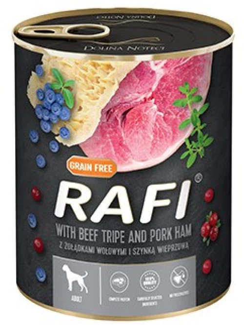 Dolina Noteci Rafi Dog wet food with beef stomachs and ham - 800g