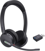 Yealink WH64 Hybrid Dual Teams Headset Wireless Head-band Office/Call center Micro-USB Bluetooth Black