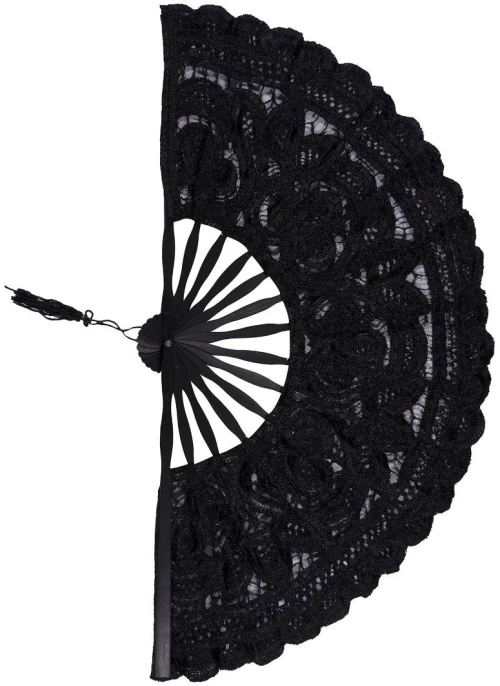 Χειροποίητη βεντάλια (22cm) μαύρη