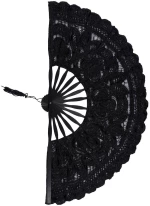 Χειροποίητη βεντάλια (22cm) μαύρη