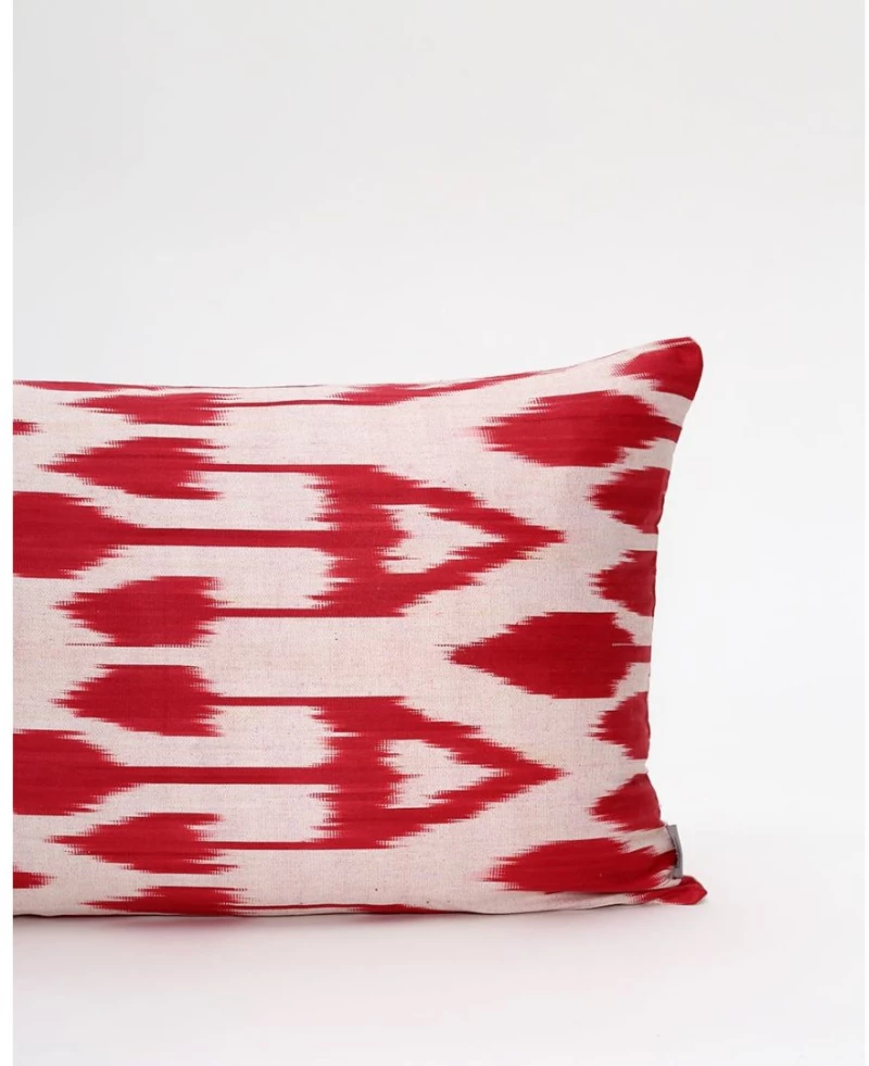 Διακοσμητική Μαξιλαροθήκη Αργαλειού Boho Ikat 35x60cm - 35x60cm - Κόκκινο